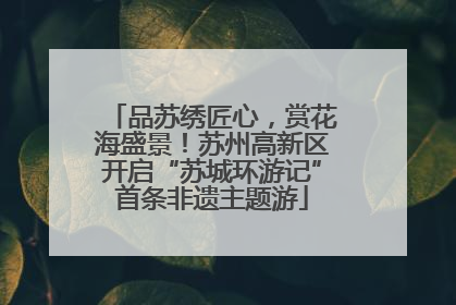 品苏绣匠心，赏花海盛景！苏州高新区开启“苏城环游记”首条非遗主题游