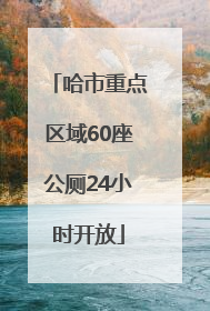 哈市重点区域60座公厕24小时开放