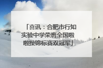 喜讯：合肥市行知实验中学荣膺全国啦啦操锦标赛双冠军