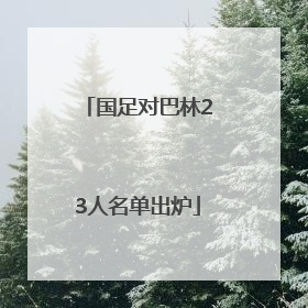 国足对巴林23人名单出炉
