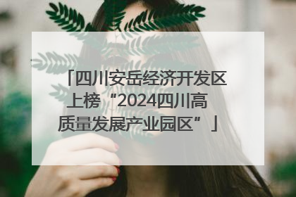 四川安岳经济开发区上榜“2024四川高质量发展产业园区”