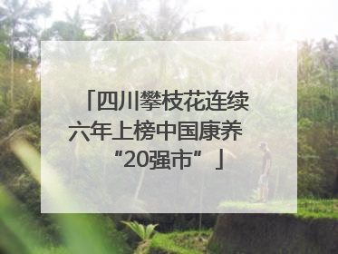 四川攀枝花连续六年上榜中国康养“20强市”
