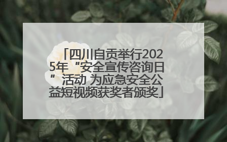 四川自贡举行2025年“安全宣传咨询日”活动 为应急安全公益短视频获奖者颁奖