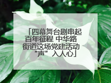 四幕舞台剧串起百年征程 中华路街道这场党建活动“声”入人心