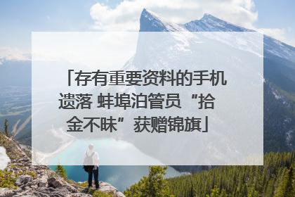 存有重要资料的手机遗落 蚌埠泊管员“拾金不昧”获赠锦旗