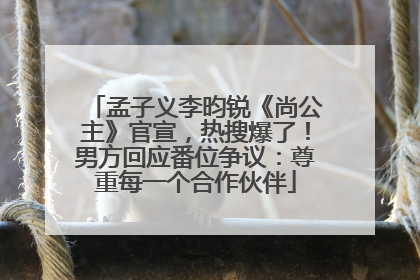 孟子义李昀锐《尚公主》官宣，热搜爆了！男方回应番位争议：尊重每一个合作伙伴