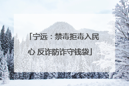 宁远：禁毒拒毒入民心 反诈防诈守钱袋