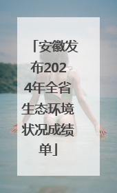 安徽发布2024年全省生态环境状况成绩单