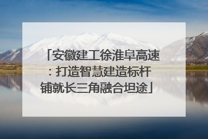 安徽建工徐淮阜高速：打造智慧建造标杆 铺就长三角融合坦途