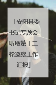 安阳县委书记专题会听取第十二轮巡察工作汇报