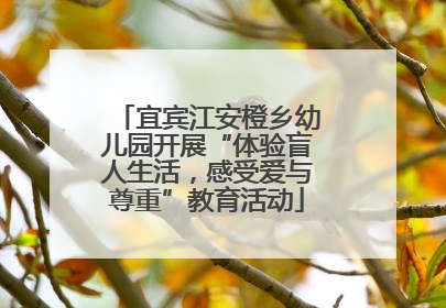 宜宾江安橙乡幼儿园开展“体验盲人生活，感受爱与尊重”教育活动