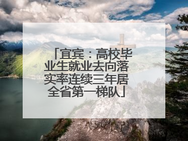 宜宾：高校毕业生就业去向落实率连续三年居全省第一梯队