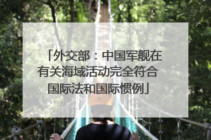 外交部：中国军舰在有关海域活动完全符合国际法和国际惯例