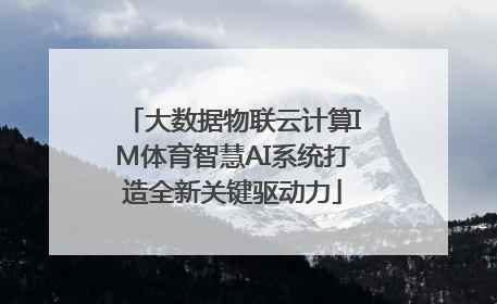 大数据物联云计算IM体育智慧AI系统打造全新关键驱动力