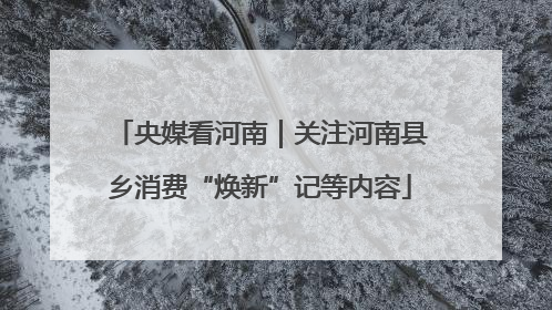 央媒看河南｜关注河南县乡消费“焕新”记等内容