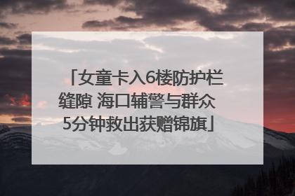 女童卡入6楼防护栏缝隙 海口辅警与群众5分钟救出获赠锦旗