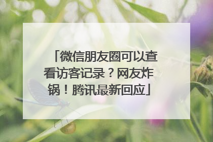 微信朋友圈可以查看访客记录？网友炸锅！腾讯最新回应