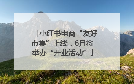 小红书电商“友好市集”上线，6月将举办“开业活动”