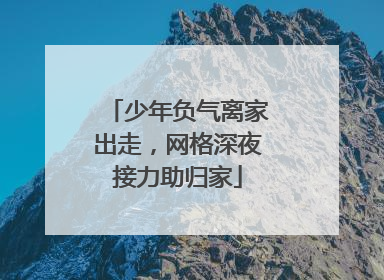 少年负气离家出走，网格深夜接力助归家