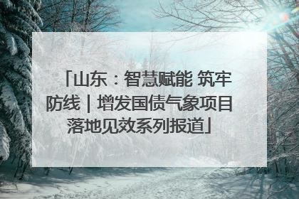 山东：智慧赋能 筑牢防线｜增发国债气象项目落地见效系列报道