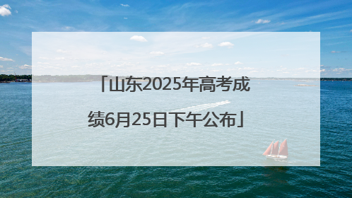 山东2025年高考成绩6月25日下午公布