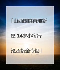 山西围棋再现新星 14岁小将行泓丞斩金夺银
