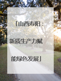 山西寿阳：新质生产力赋能绿色发展