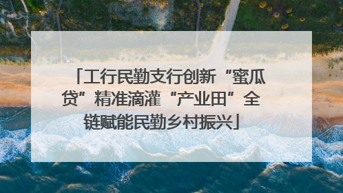 工行民勤支行创新“蜜瓜贷”精准滴灌“产业田”全链赋能民勤乡村振兴