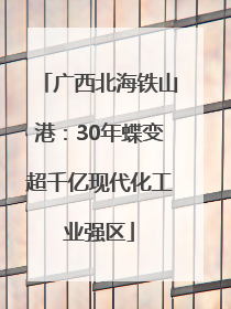 广西北海铁山港：30年蝶变超千亿现代化工业强区