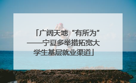 广阔天地“有所为”——宁夏多举措拓宽大学生基层就业渠道