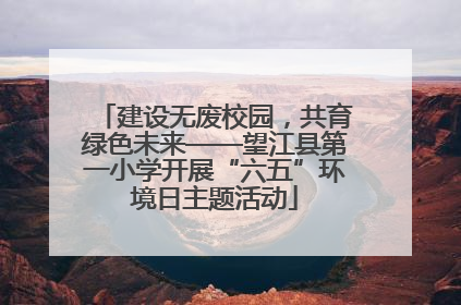 建设无废校园，共育绿色未来——望江县第一小学开展“六五”环境日主题活动
