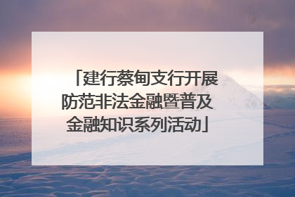建行蔡甸支行开展防范非法金融暨普及金融知识系列活动