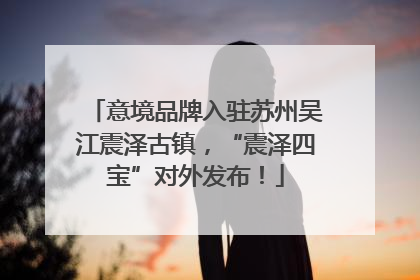 意境品牌入驻苏州吴江震泽古镇，“震泽四宝”对外发布！