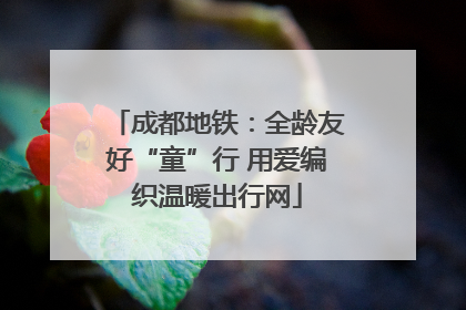 成都地铁：全龄友好“童”行 用爱编织温暖出行网