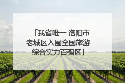 我省唯一 洛阳市老城区入围全国旅游综合实力百强区