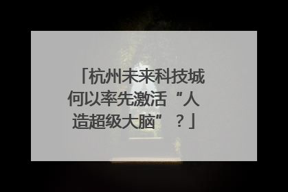 杭州未来科技城何以率先激活“人造超级大脑”？