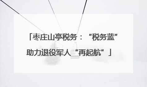 枣庄山亭税务：“税务蓝”助力退役军人“再起航”