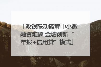 政银联动破解中小微融资难题 金塘创新“年报+信用贷”模式