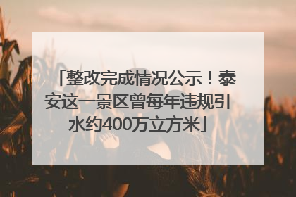 整改完成情况公示！泰安这一景区曾每年违规引水约400万立方米