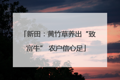 新田：黄竹草养出“致富牛” 农户信心足