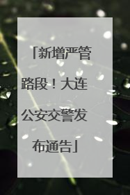 新增严管路段！大连公安交警发布通告