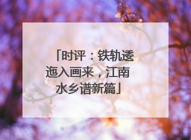 时评：铁轨逶迤入画来，江南水乡谱新篇