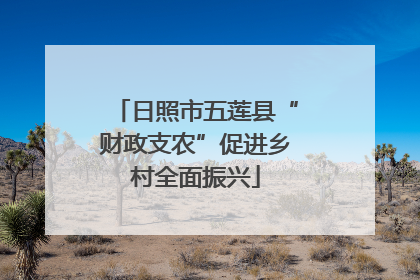 日照市五莲县“财政支农”促进乡村全面振兴