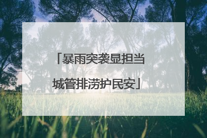 暴雨突袭显担当 城管排涝护民安