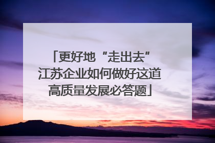 更好地“走出去” 江苏企业如何做好这道高质量发展必答题