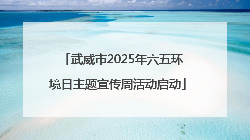 武威市2025年六五环境日主题宣传周活动启动