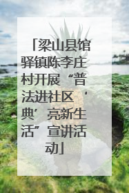 梁山县馆驿镇陈李庄村开展“普法进社区‘典’亮新生活”宣讲活动