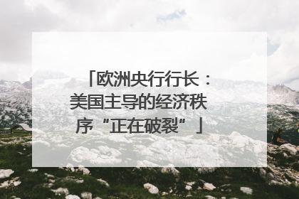 欧洲央行行长：美国主导的经济秩序“正在破裂”