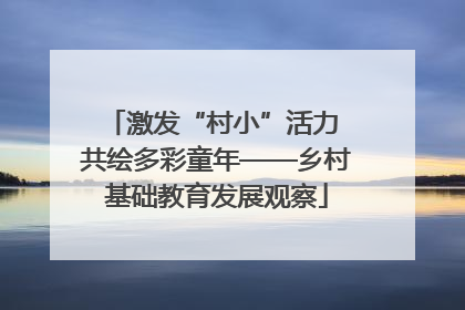激发“村小”活力 共绘多彩童年——乡村基础教育发展观察