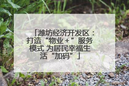 潍坊经济开发区：打造“物业＋”服务模式 为居民幸福生活“加码”